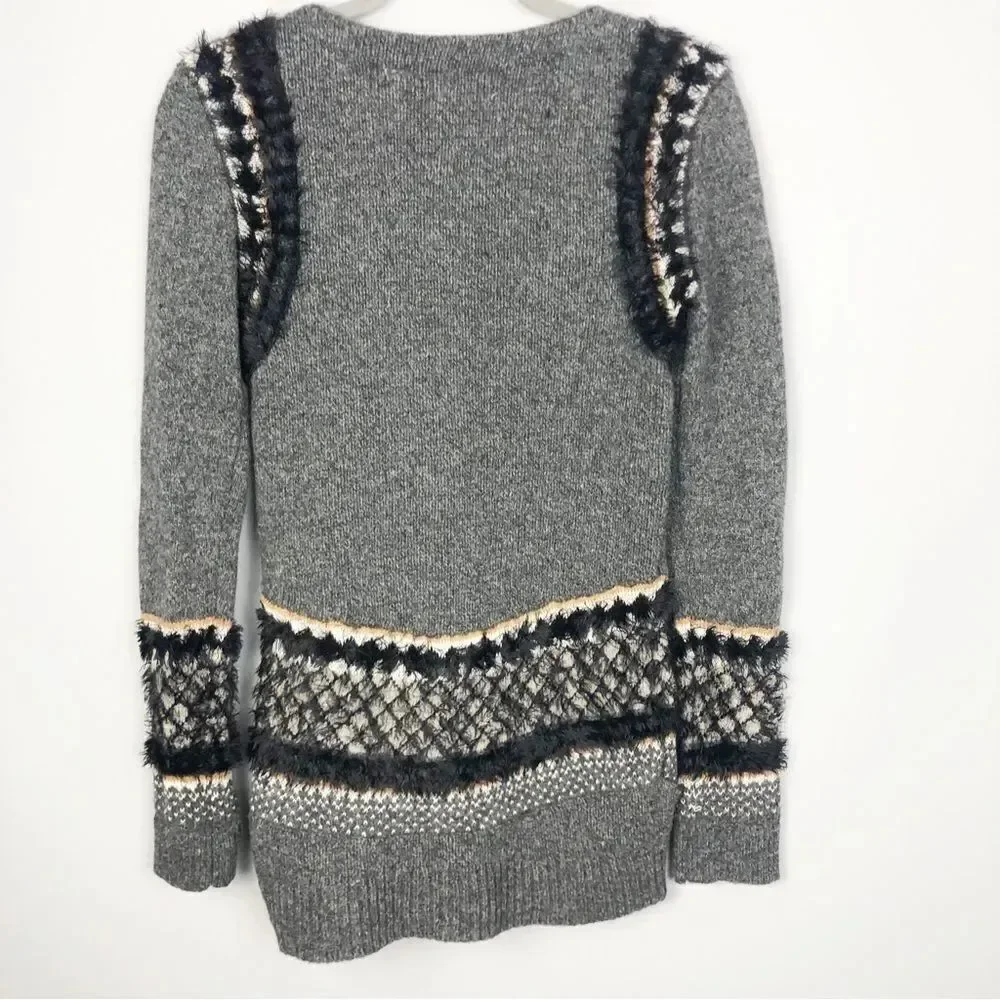 ANTHROPOLOGIE | SLEEPING ON SNOW Corby Lodge Button Cardigan Gray Women’s XS